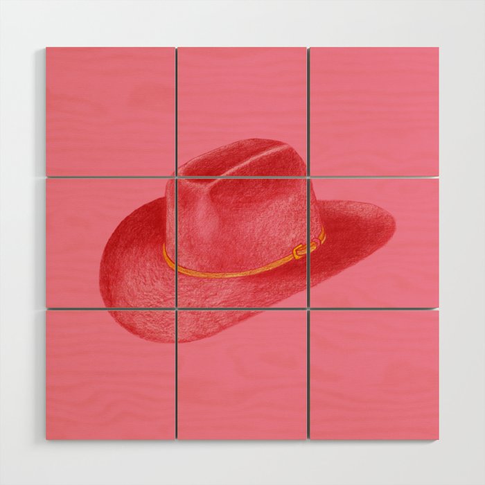 Red Stetson Wood Wall Art Gallery Image 1