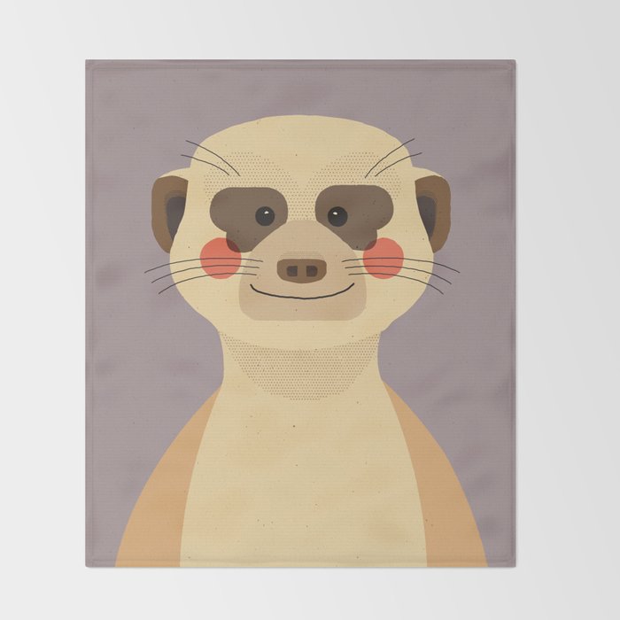 Meerkat, Animal Portrait Throw Blanket Gallery Image 2