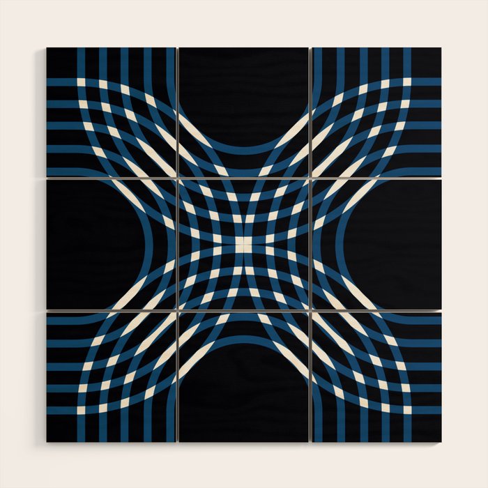Interwoven - blue Wood Wall Art Gallery Image 1