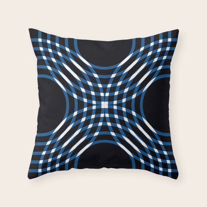 Interwoven - blue Throw Pillow Gallery Image 6