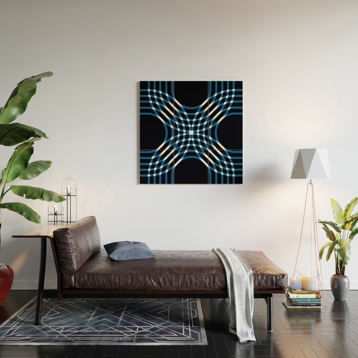 Interwoven - blue Wood Wall Art Gallery Image 2