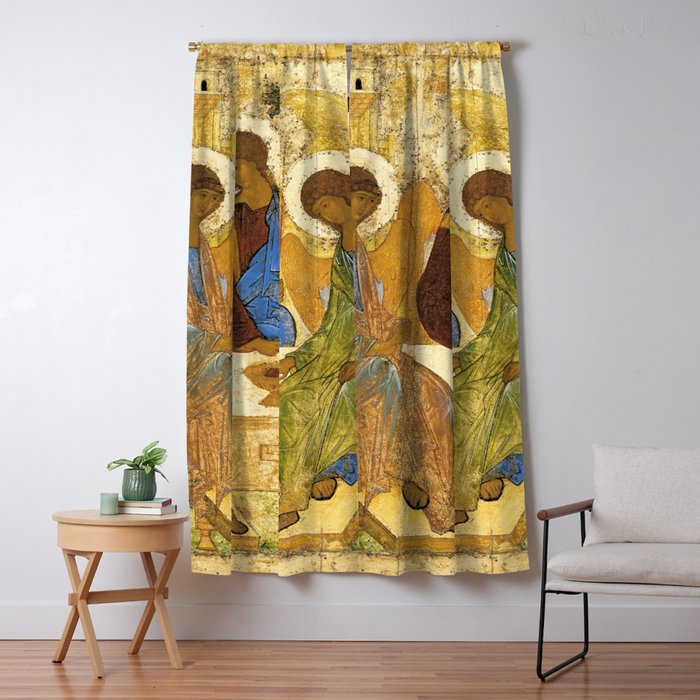 The Holy Trinity By Andrei Rublev Window Curtain Gallery Image 5
