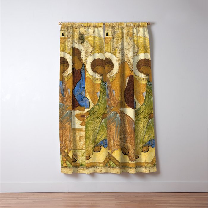 The Holy Trinity By Andrei Rublev Window Curtain Gallery Image 3