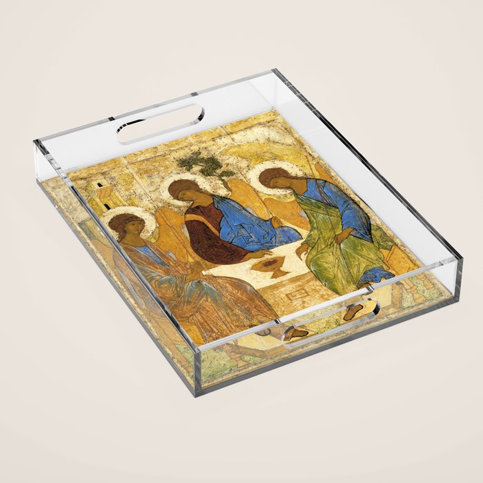 The Holy Trinity By Andrei Rublev Acrylic Tray Gallery Image 1
