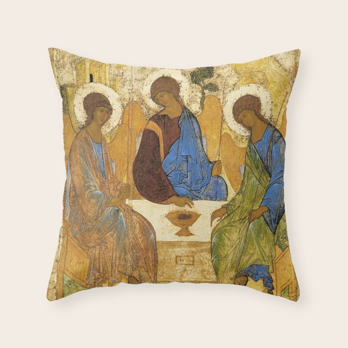 The Holy Trinity By Andrei Rublev Throw Pillow Gallery Image 6