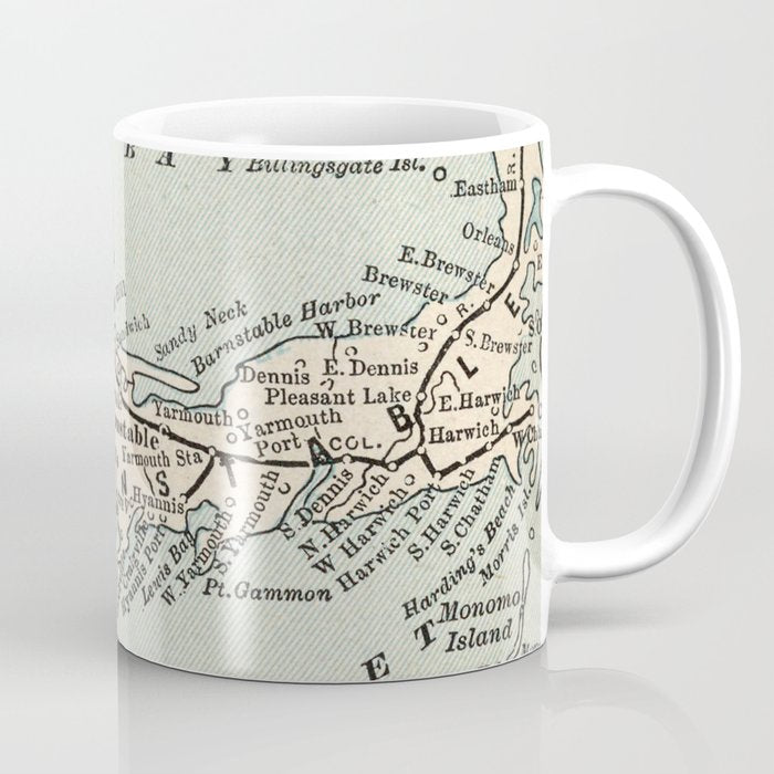 Vintage Cape Cod Map (1893) Coffee Mug Gallery Image 1