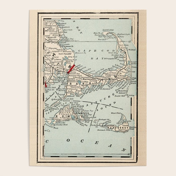 Vintage Cape Cod Map (1893) Poster Gallery Image 4