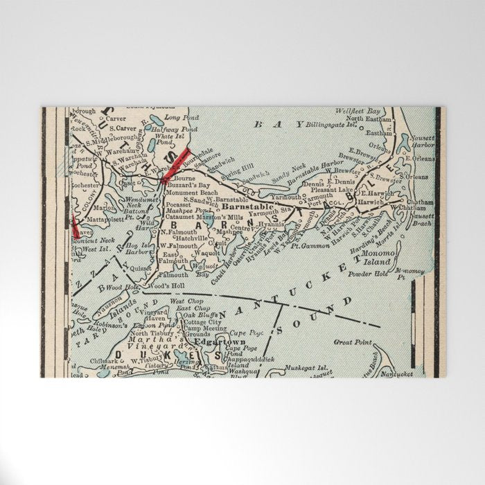Vintage Cape Cod Map (1893) Welcome Mat Gallery Image 1