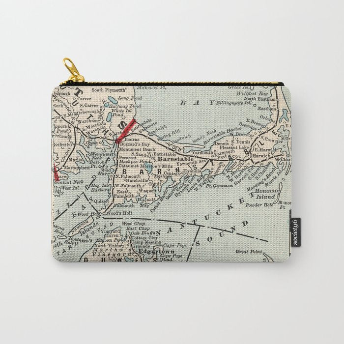 Vintage Cape Cod Map (1893) Carry All Pouch Gallery Image 1