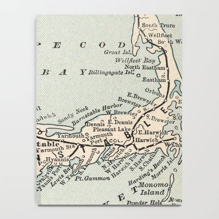 Vintage Cape Cod Map (1893) Notebook Gallery Image 4