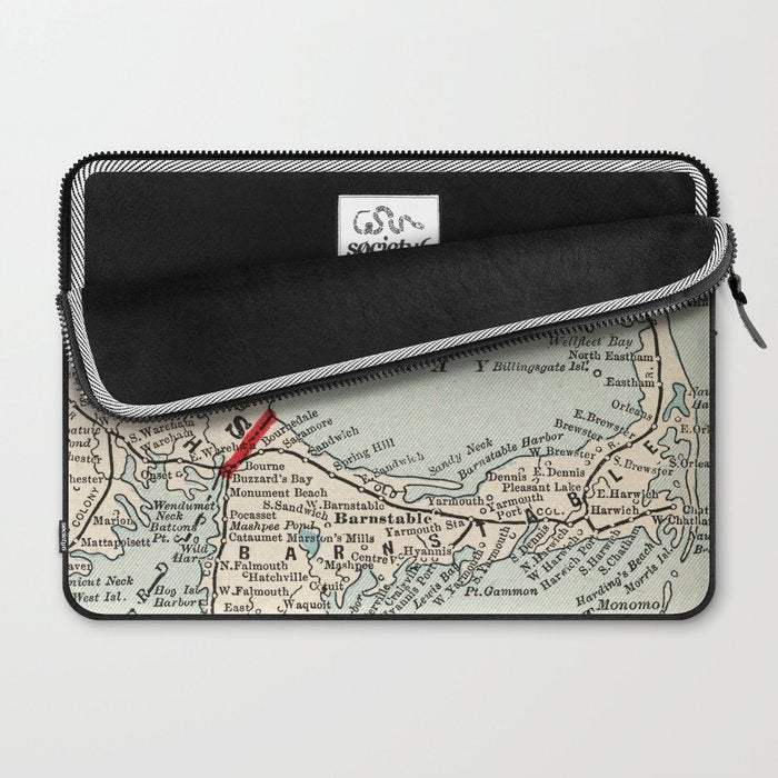 Vintage Cape Cod Map (1893) Laptop Sleeve Gallery Image 2
