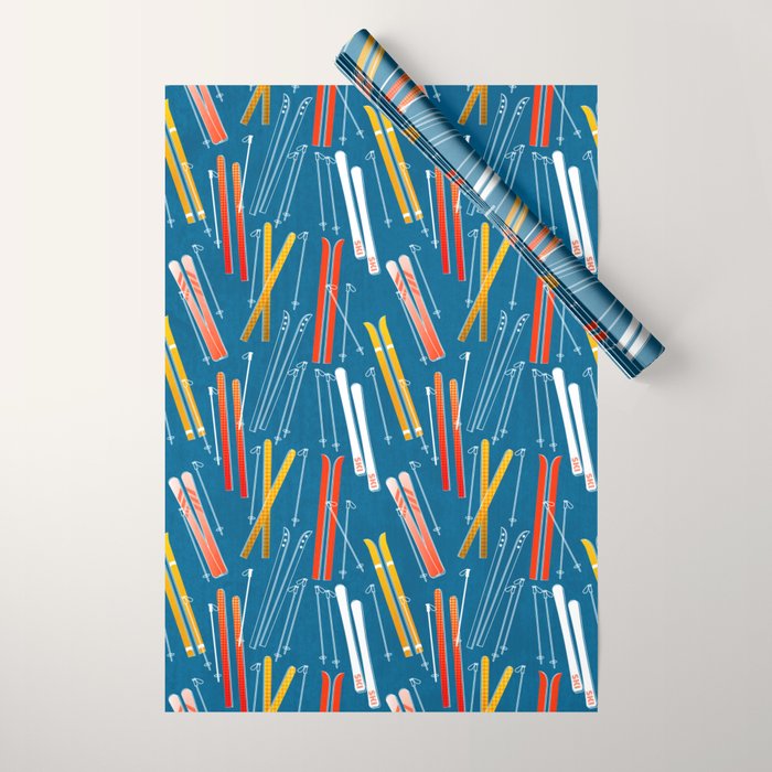 Colorful Ski Pattern Wrapping Paper Gallery Image 1