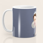 Queen Elizabeth in blue satin blowing a bubble gum Coffee Mug Gallery Image 3