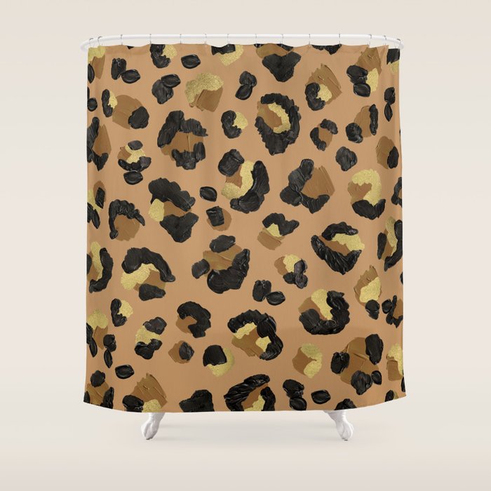 Leopard Print - Neutral & Gold Palette Shower Curtain Gallery Image 1