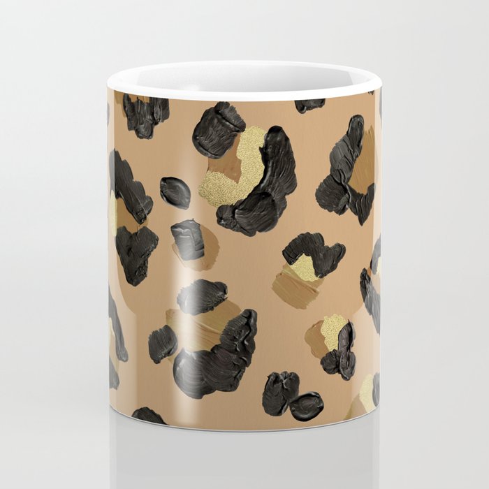 Leopard Print - Neutral & Gold Palette Coffee Mug Gallery Image 4