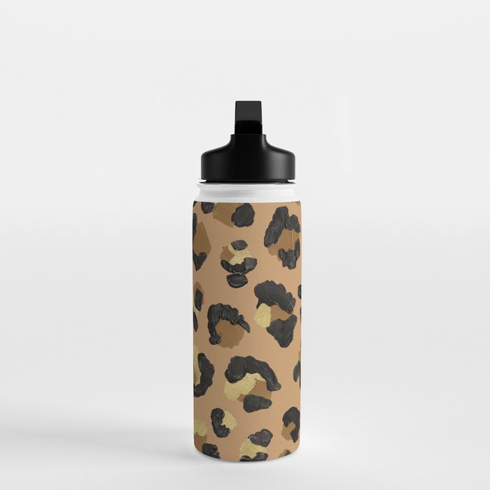Leopard Print - Neutral & Gold Palette Water Bottle Gallery Image 3