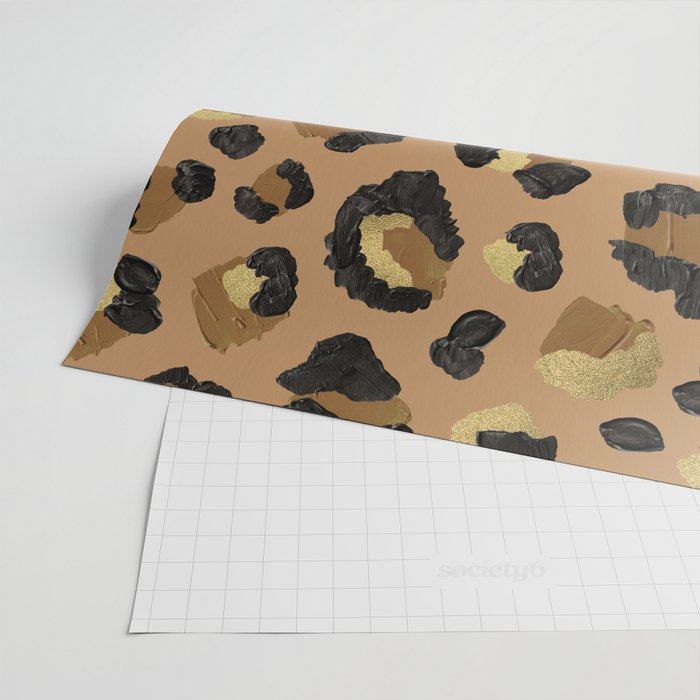 Leopard Print - Neutral & Gold Palette Wrapping Paper Gallery Image 2