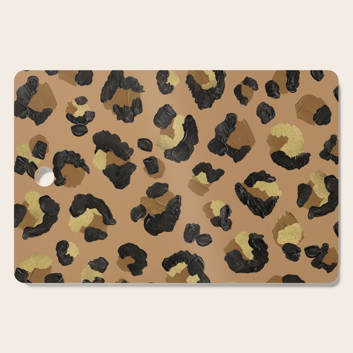 Leopard Print - Neutral & Gold Palette Cutting Board Gallery Image 1