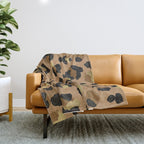 Leopard Print - Neutral & Gold Palette Throw Blanket Gallery Image 1