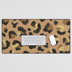 Leopard Print - Neutral & Gold Palette Desk Mat Gallery Image 1
