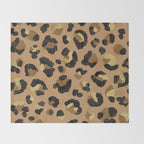 Leopard Print - Neutral & Gold Palette Throw Blanket Gallery Image 2