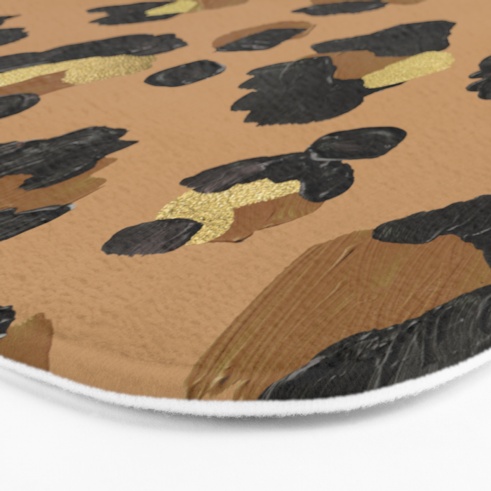 Leopard Print - Neutral & Gold Palette Bath Mat Gallery Image 3