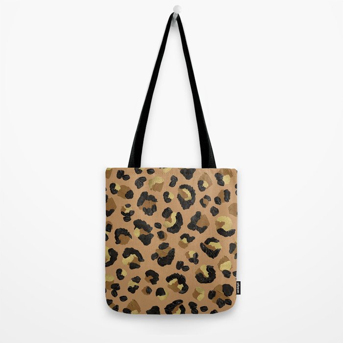 Leopard Print - Neutral & Gold Palette Tote Bag Gallery Image 2
