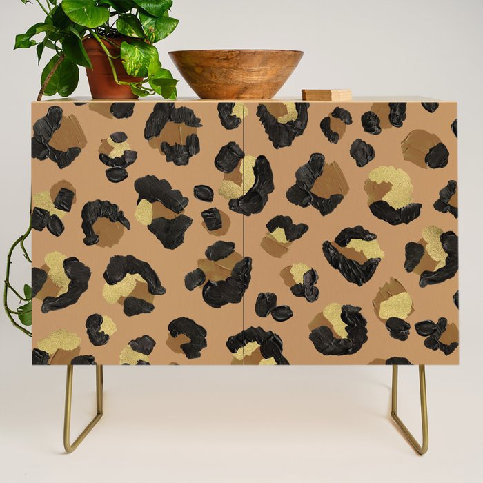 Leopard Print - Neutral & Gold Palette Credenza Gallery Image 1
