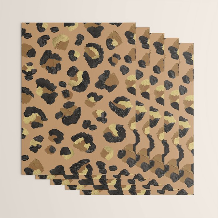 Leopard Print - Neutral & Gold Palette Wrapping Paper Gallery Image 3