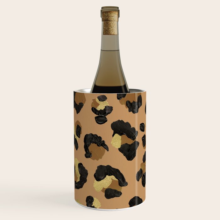 Leopard Print - Neutral & Gold Palette Wine Chiller Gallery Image 2
