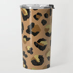 Leopard Print - Neutral & Gold Palette Travel Mug Gallery Image 2