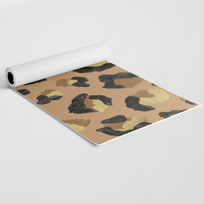 Leopard Print - Neutral & Gold Palette Yoga Mat Gallery Image 2