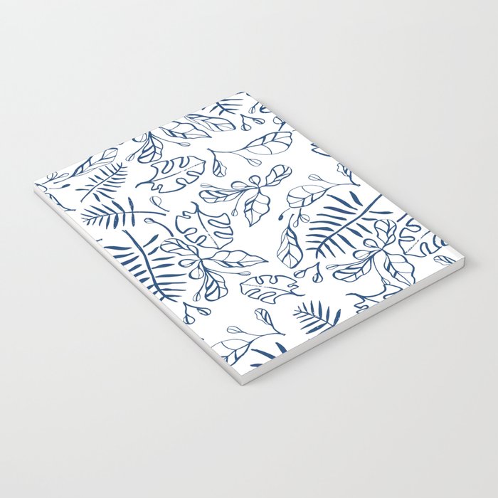 Tropical Plant Boho Chinoiserie Blue and White Notebook Gallery Image 3