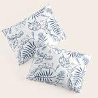 Tropical Plant Boho Chinoiserie Blue and White Pillow Sham Gallery Image 3