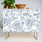 Tropical Plant Boho Chinoiserie Blue and White Credenza Gallery Image 1