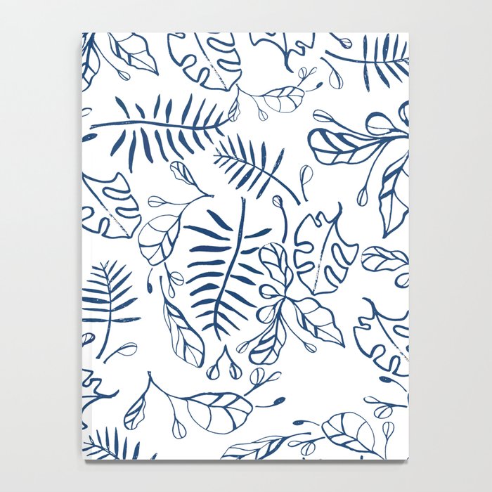 Tropical Plant Boho Chinoiserie Blue and White Notebook Gallery Image 4