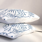 Tropical Plant Boho Chinoiserie Blue and White Pillow Sham Gallery Image 3