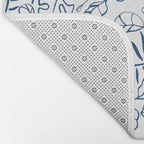 Tropical Plant Boho Chinoiserie Blue and White Bath Mat Gallery Image 2