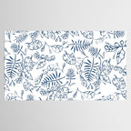 Tropical Plant Boho Chinoiserie Blue and White Tablecloth Gallery Image 2