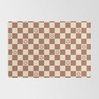 Smiley Face & Checkerboard (Milk Chocolate Colors) Rug Gallery Image 2
