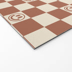 Smiley Face & Checkerboard (Milk Chocolate Colors) Welcome Mat Gallery Image 2