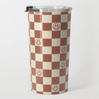 Smiley Face & Checkerboard (Milk Chocolate Colors) Travel Mug Gallery Image 3