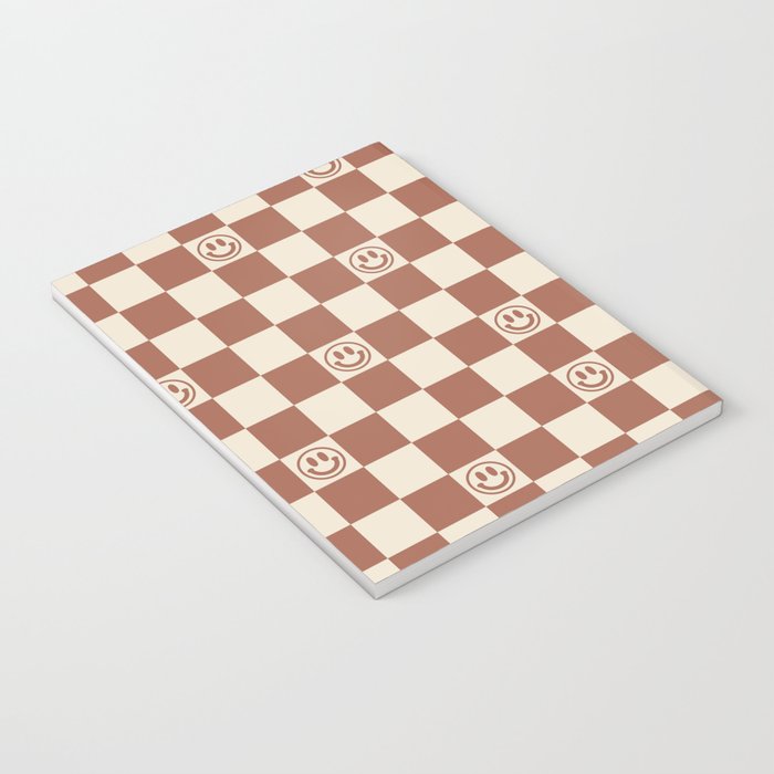 Smiley Face & Checkerboard (Milk Chocolate Colors) Notebook Gallery Image 3