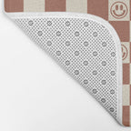 Smiley Face & Checkerboard (Milk Chocolate Colors) Bath Mat Gallery Image 2