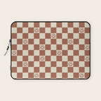 Smiley Face & Checkerboard (Milk Chocolate Colors) Laptop Sleeve Gallery Image 1