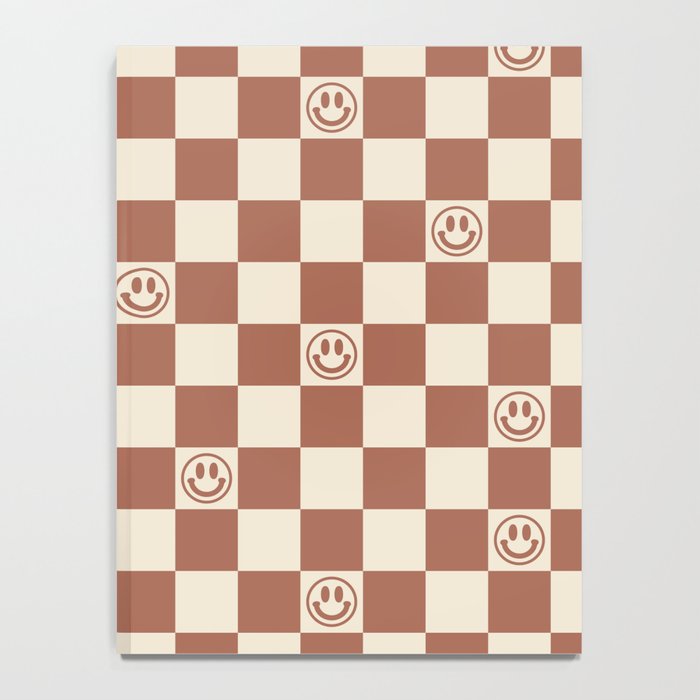 Smiley Face & Checkerboard (Milk Chocolate Colors) Notebook Gallery Image 4
