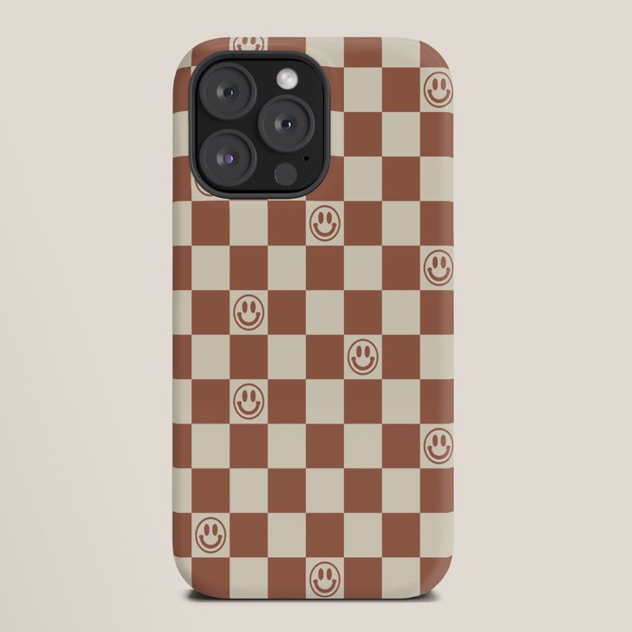 Smiley Face & Checkerboard (Milk Chocolate Colors) iPhone Case Gallery Image 20