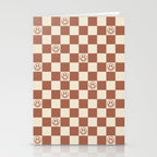 Smiley Face & Checkerboard (Milk Chocolate Colors) Stationery Card Gallery Image 2