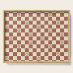 Smiley Face & Checkerboard (Milk Chocolate Colors) Serving Tray Gallery Image 1
