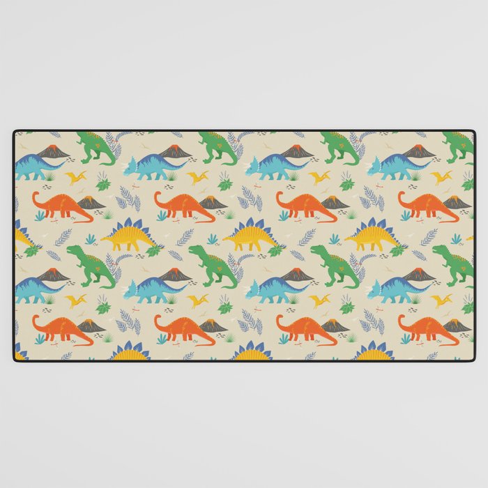 Jurassic Dinosaurs in Primary Colors Desk Mat Gallery Image 3